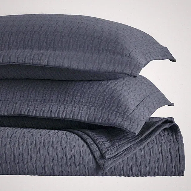 Calvert Cotton Medium Weight Geometric Matelasse Bedspread and Pillow Sham Set