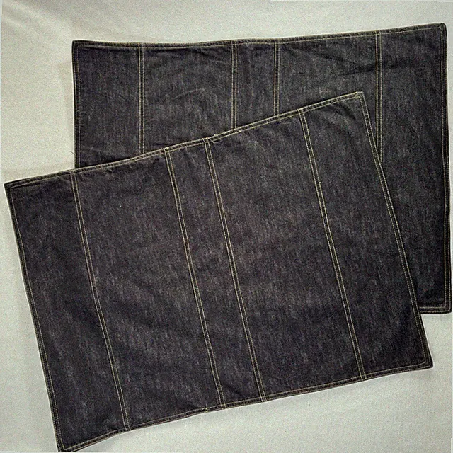 COUNTRY LIVING Denim Pillow Shams Black Standard Queen Pocket Pillow Cases 2