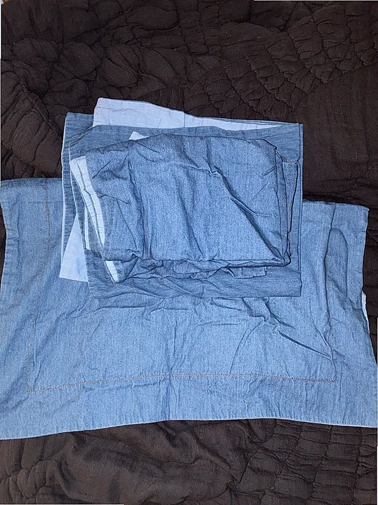 Denim Jean Pillow Shams Set