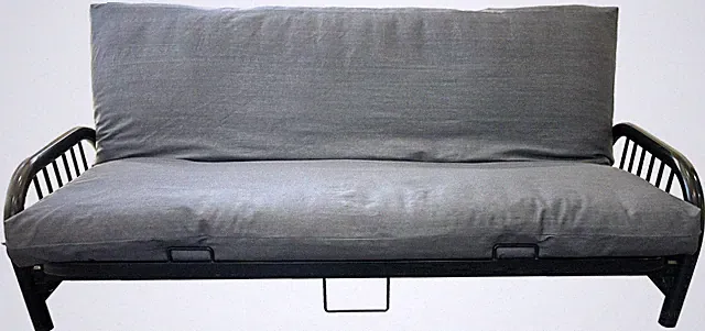 Full Black Gray Denim Futon Mattress Cover, Bed Protectors, Slipcovers, Covers