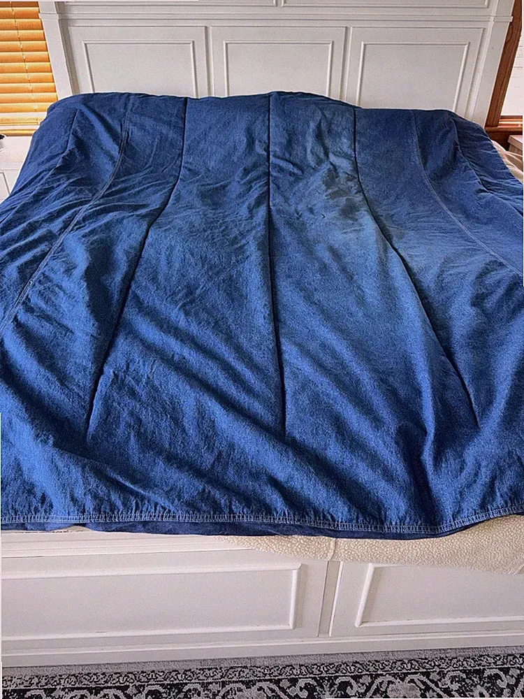 Full Size Heavy Comforter Blue Denim Jean COTTON 76”x 86”