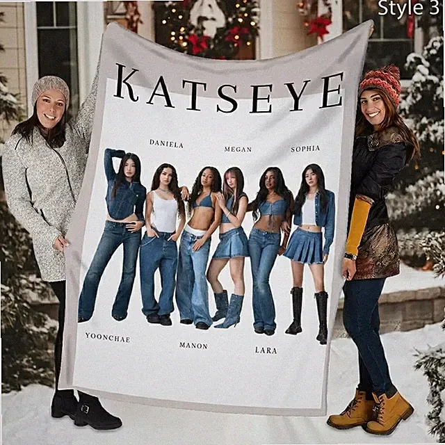 Katseye Denim 2026 Blanket Velveteen Plush, Lover Gift Fan