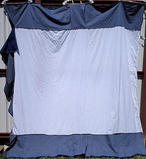 Kimlor Mills 100% Cotton Blue Denim Bed Skirt Dust Ruffle 91" X 84.5"