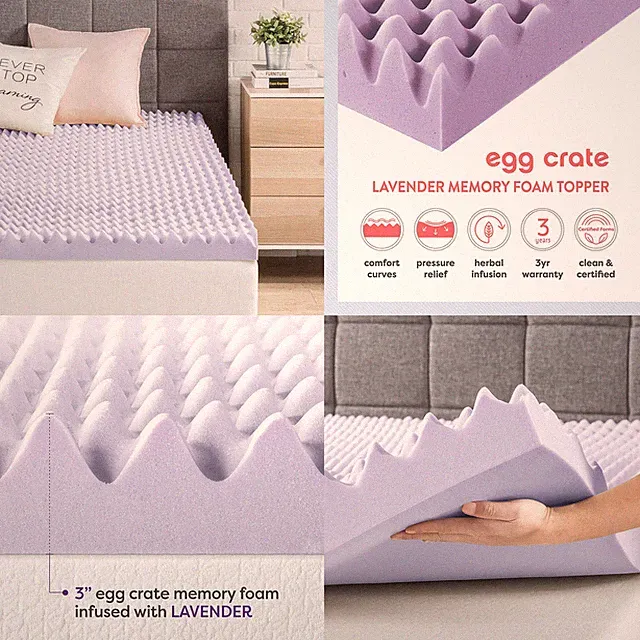 KING Colchones Cubierta Colchon Espuma Memoria SIN DOLOR ESPALDA Bed Topper 3"