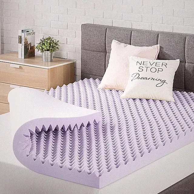 Lavender Infused 3" Memory Foam Mattress Topper - King Size, CertiPUR-US Certifi