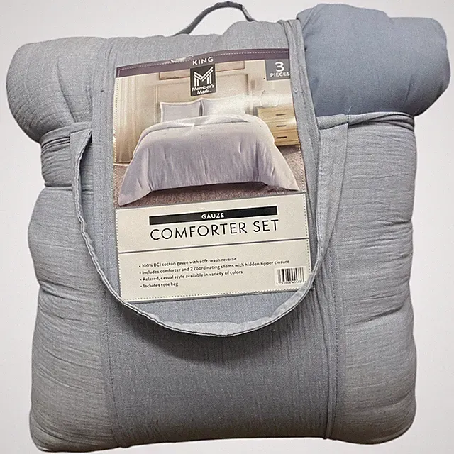 Member's Mark 3-Piece Solid Cotton Gauze Comforter Set, King