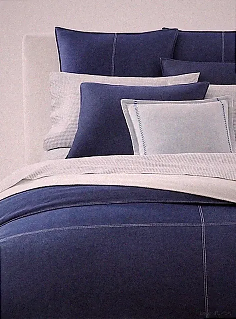New Ralph Lauren Flynn Blue Denim Look Full Queen Duvet Cover 3Pc