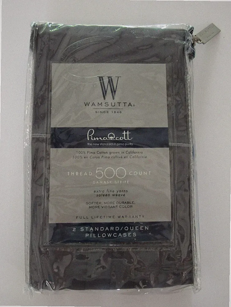 NEW Wamsutta Pimacott 500 TC Pillowcases Standard/Queen Color Denim