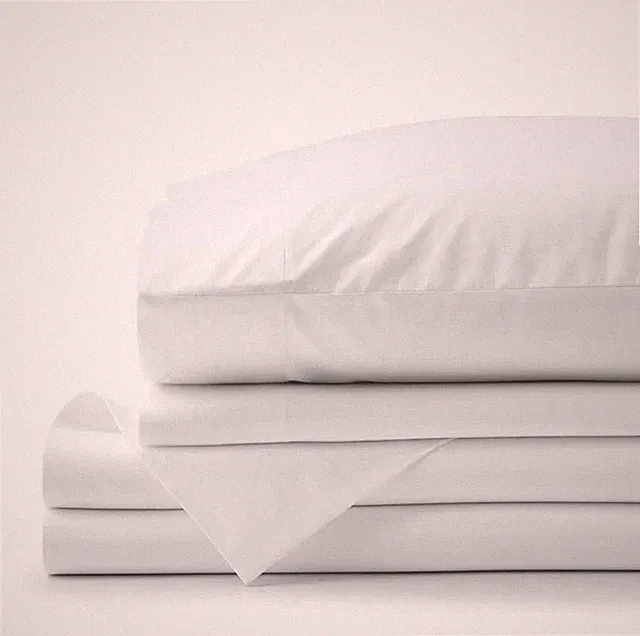 Solid Garment Washed Cotton Percale Bed Sheet Set - Full