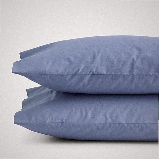 Solid Garment Washed Cotton Percale Pillowcase Set-Company Cotton|6261