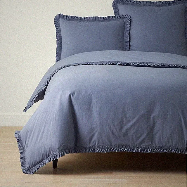 The Company Cotton™ Store Solid Ruffle Garment Washed Cotton Percale Duvet Cover