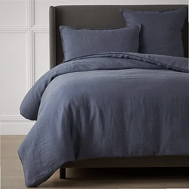 The Company Store Premium Breathable Washed Linen Solid Duvet Cover