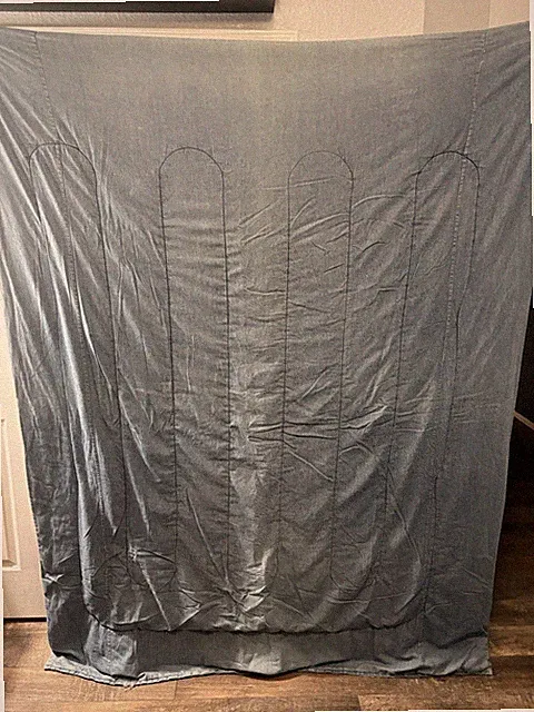 Vintage Blue Jean Denim Comforter 62 X 80” *FLAW*