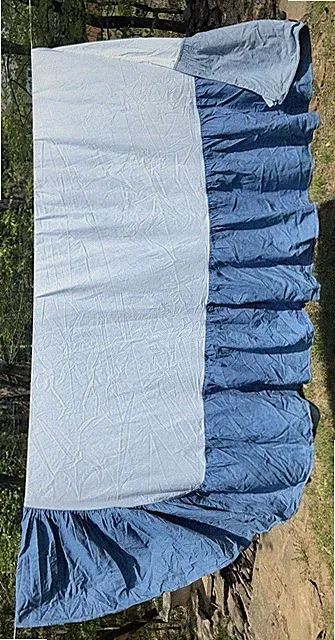 VTG Ralph Lauren BLUE DENIM CHAMBRAY Dust Ruffle Bedskirt Double/Full USA