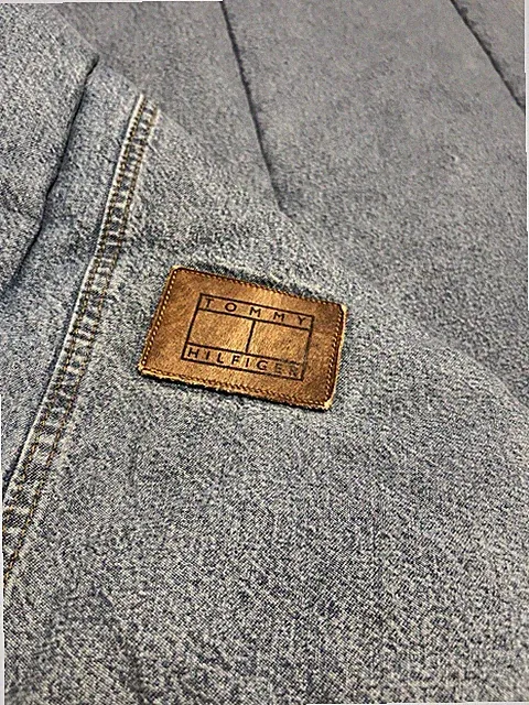 VTG Tommy Hilfiger Denim Jean Blue/White Striped Reversible Twin Comforter FLAW