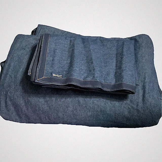 Woolrich Denim Blue 100% Cotton Queen Duvet Cover And 2 Shams Measures 83”x87”